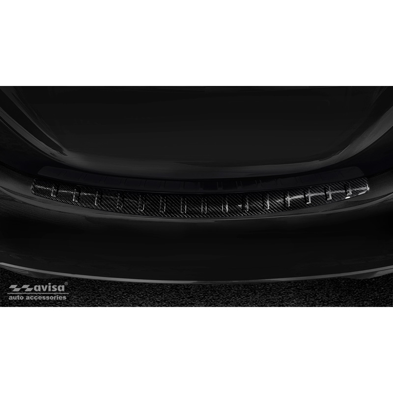 Echt 3D Carbon Achterbumperprotector  Mercedes C-Klasse W205 Sedan 2014-2019 & FL 2019-2021 'Ribs'
