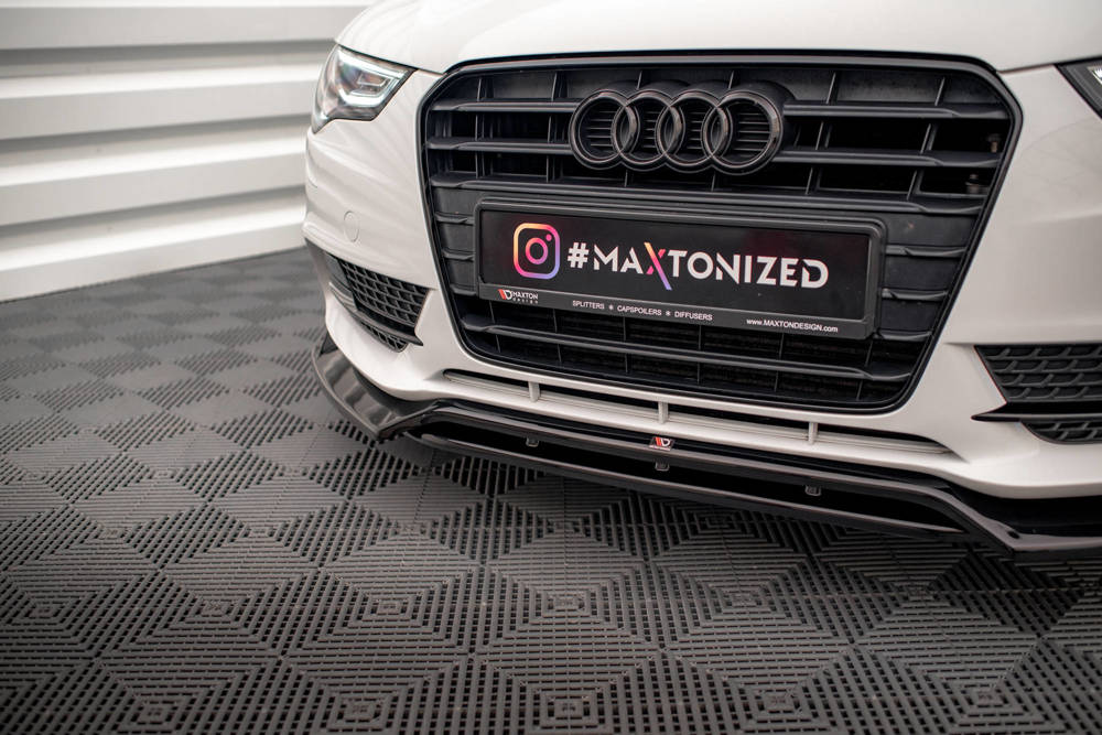 Voorspoiler V.2 Audi A5 Coupe 8T Facelift  2011 - 2016  Maxton Glans Zwart
