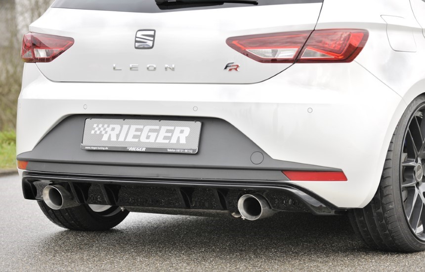 Diffuser Seat Leon F5 FR Rieger sportuitlaat links + rechts glans zwart