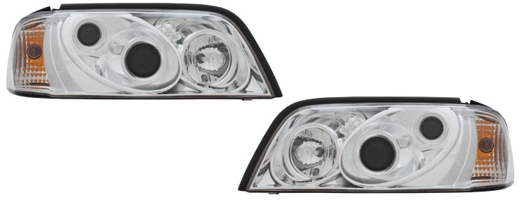 Koplampen Mercedes W202 xenon look chroom