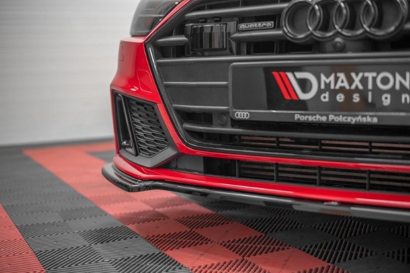Voorspoiler V.1 Audi A7 C8 S-Line Maxton Glanzend Zwart