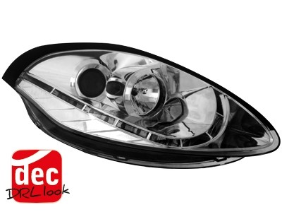 DRL-look Koplampen Fiat Bravo 07-10  Chroom