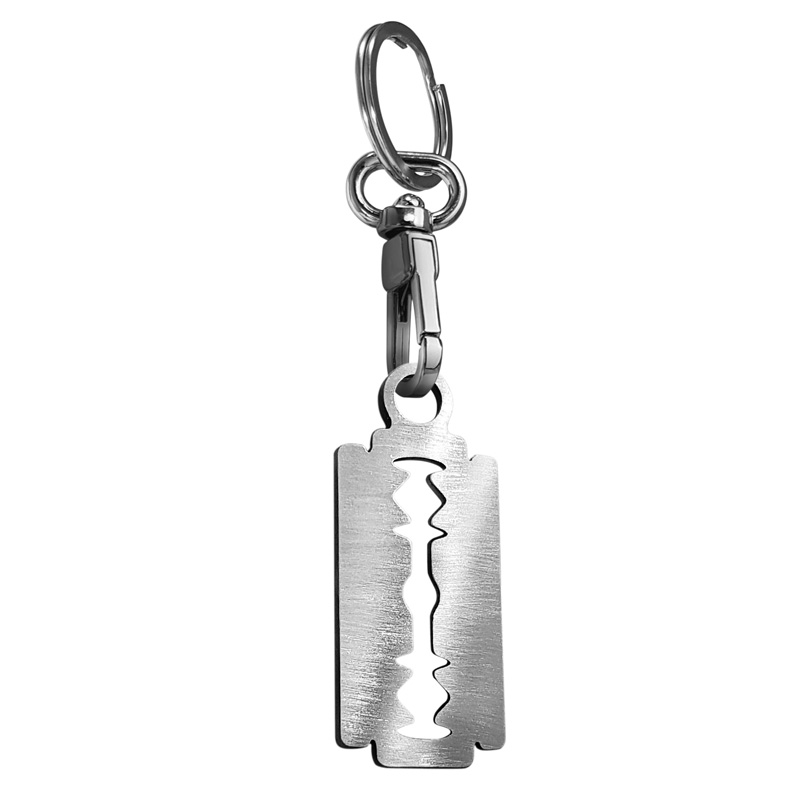RVS sleutelhanger - 'Razor blade' (Zilver)