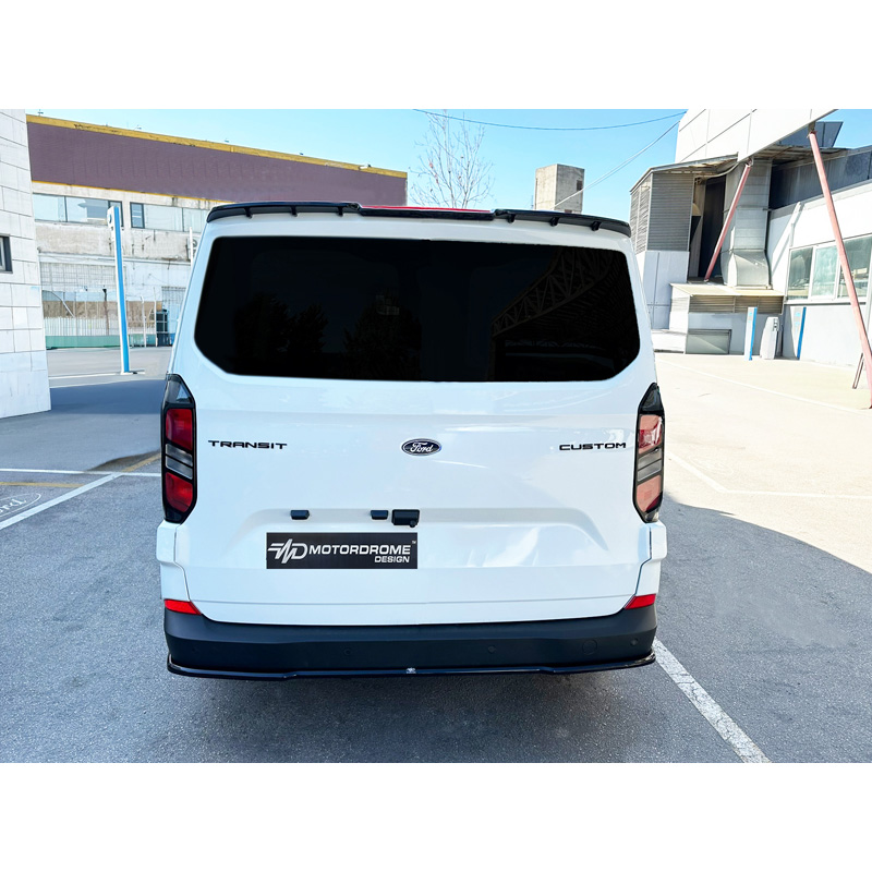 Motordrome Dakspoiler V.3  Ford Transit Custom (V710) 2023- & Volkswagen Transporter T7 2024- (met achterklep) (PU)