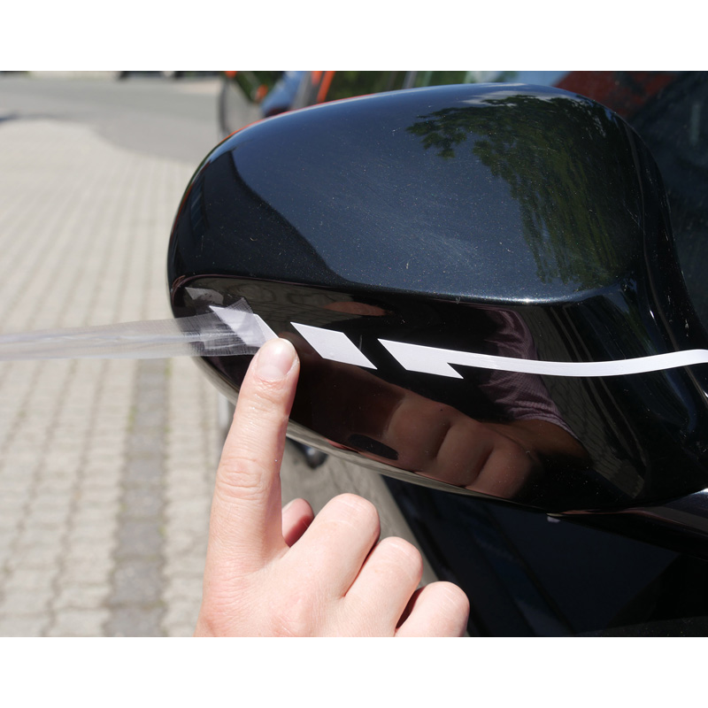 Foliatec PIN-Striping voor spiegelkappen zwart - Breedte = 1,3cm: 2x 35,5cm