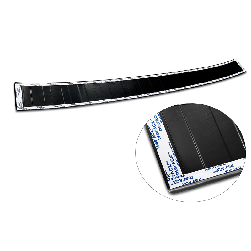 Zwart RVS Achterbumperprotector  Volkswagen Crafter & MAN TGE 2017- 'Ribs' ('XL'-version)