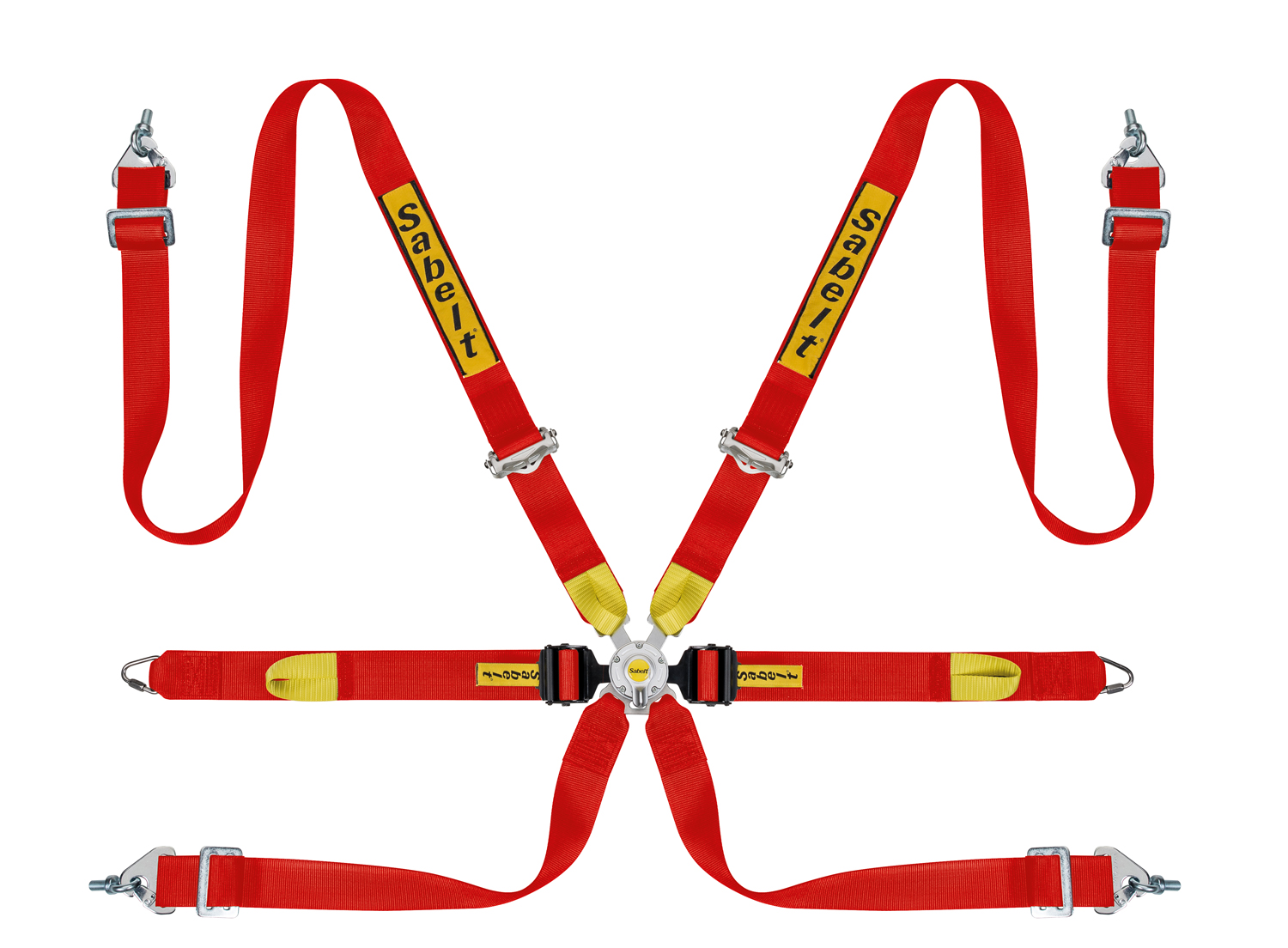 Sabelt Gordel 6 Punts Alu Rood 2 Inch FHR / HANS / FIA