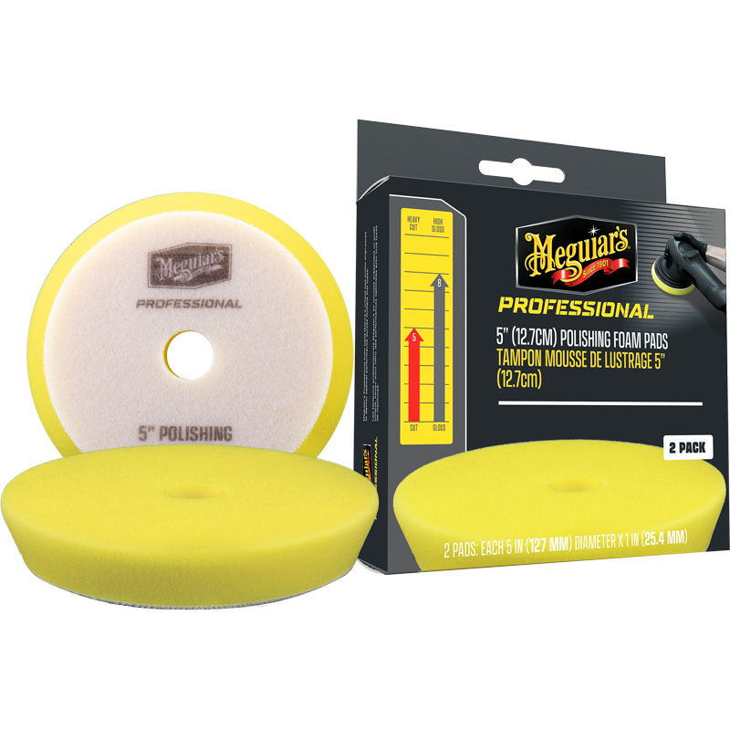 Meguiar's Professional Foam Polishing Pads - 5'' diameter x 1'' (127mm x 25,4mm) - geel - set van 2