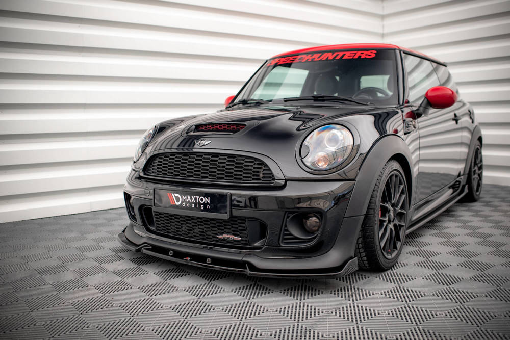 Voorspoiler V.3 Mini Cooper John Cooper Works R56 Maxton Glans Zwart