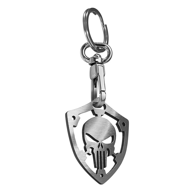 RVS sleutelhanger - 'Skull' (Zilver)