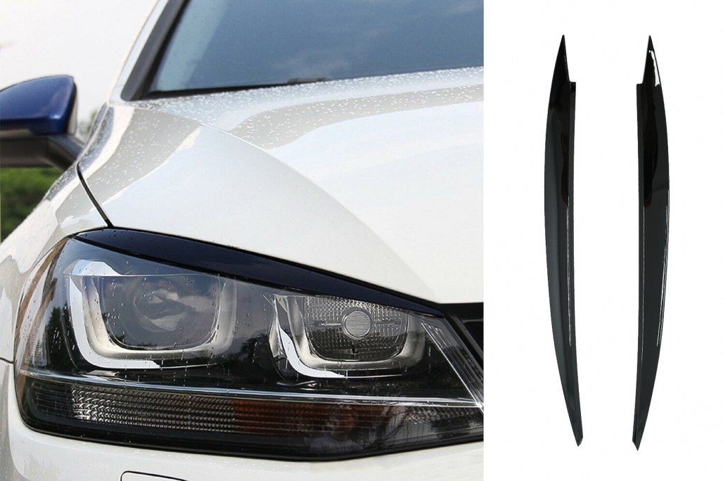 Koplampspoilers VW Golf 7 13-17 Glans Zwart