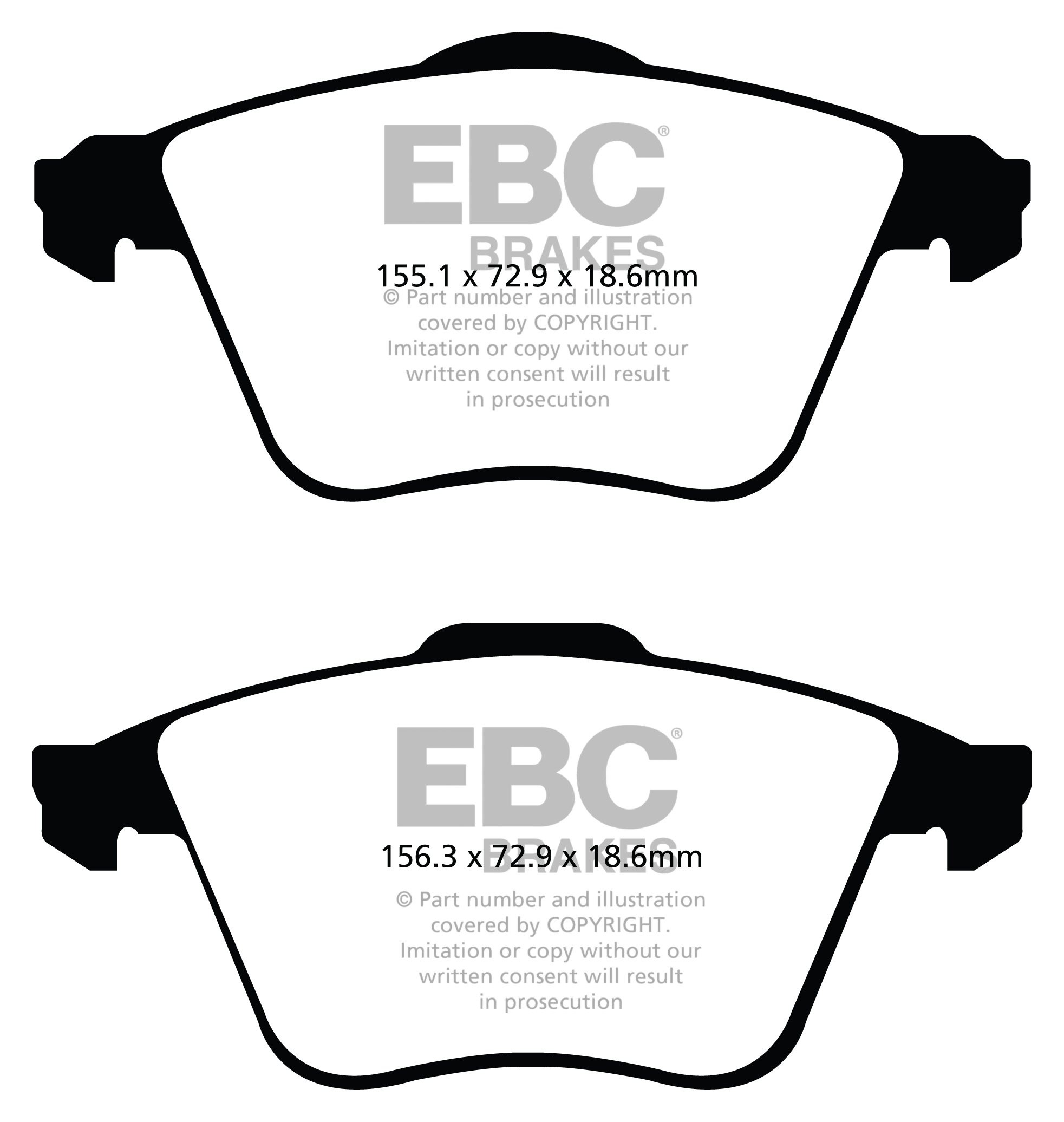 EBC Brakes OPEL Signum 2.8 Turbo 2006-2008 Remblokken voorzijde
