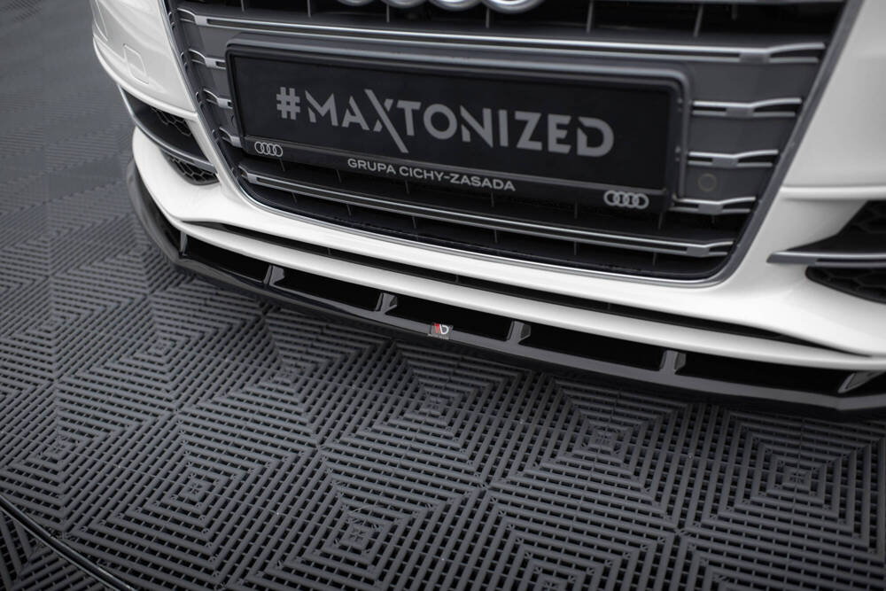 Voorspoiler V.1 Audi S3 / A3 S-Line 8V Sportback / Hatchback Maxton Glans Zwart