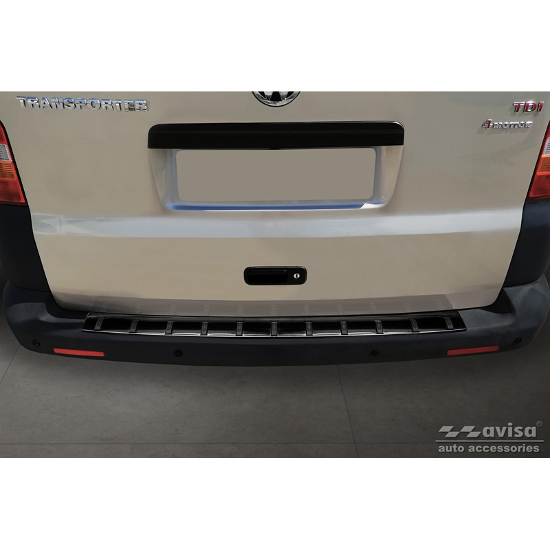 Zwart RVS Achterbumperprotector  Volkswagen Transporter T5 2003-2015 incl. Multivan/Caravelle 'STRONG EDITION'