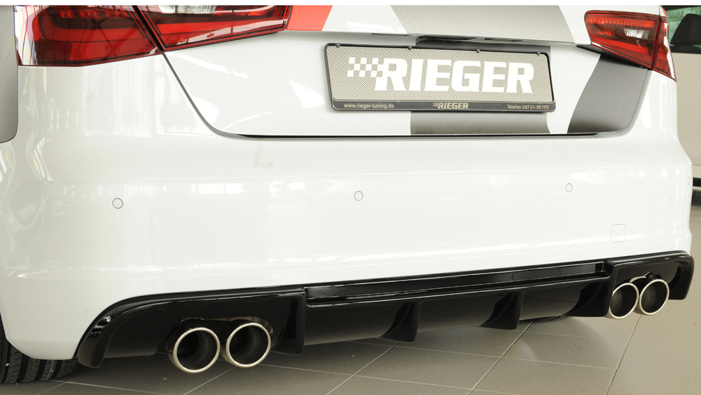 Achterbumper Diffusor Audi A3 8V 12-16 3deurs/Sportback Glossy black Rieger