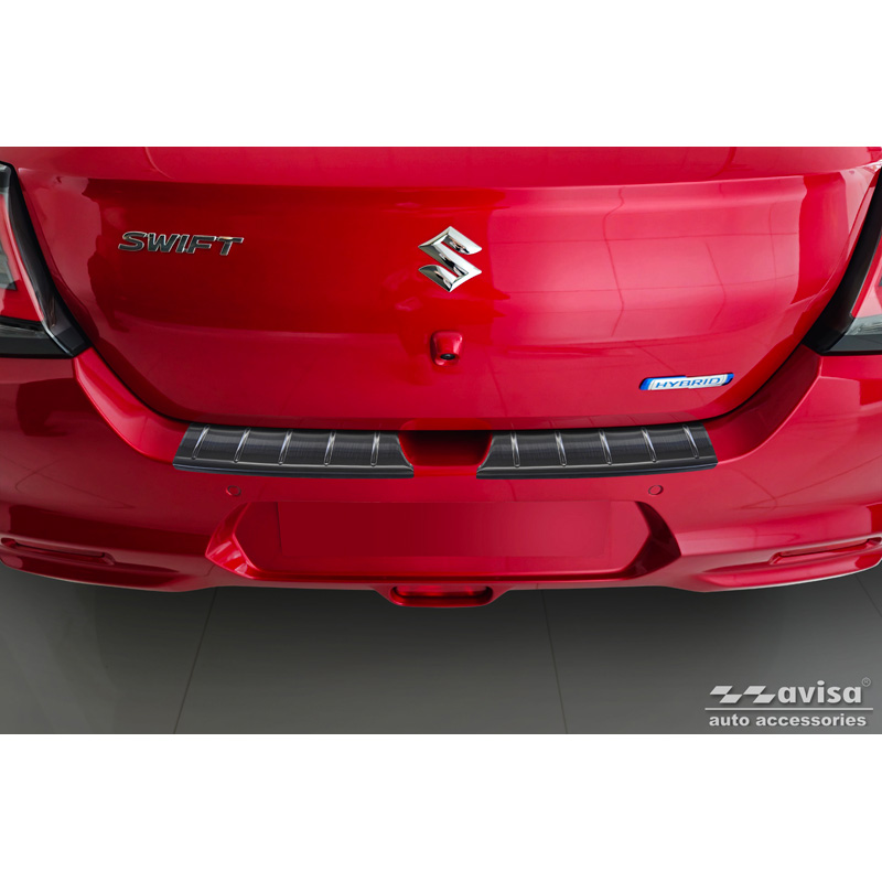 Zwart RVS Achterbumperprotector  Suzuki Swift VI 2024- 'Ribs'