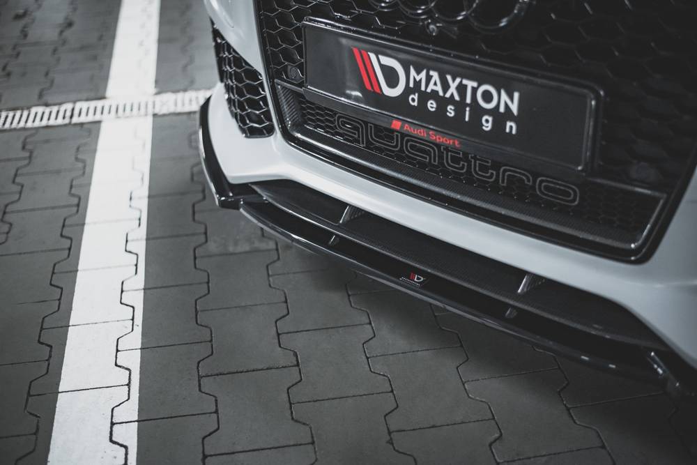 Voorspoiler V.4 Audi RS6 C7 Maxton Glans Zwart