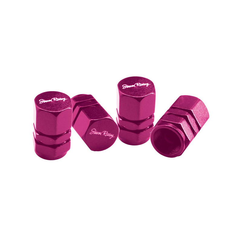 Simoni Racing Ventielkapjes Hexagonal - Roze - 4 stuks
