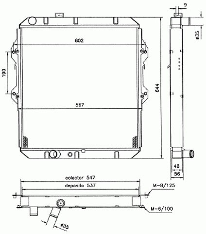 Radiator HILUX LN 165-17O 97-05 550x525 2.4I TD 4.W.D