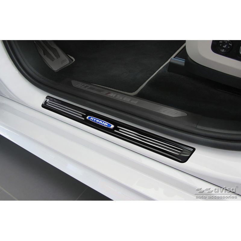 Zwart glanzend RVS Instaplijsten  BMW X7 G07 2019- 'Hybrid' - 4-delig