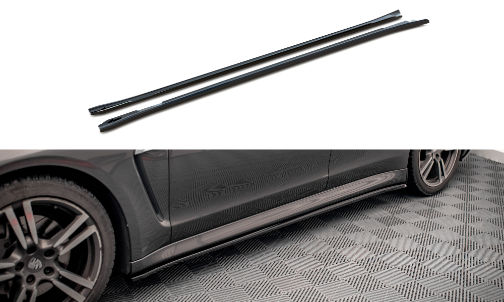 Zijskirts V.1 Porsche Panamera 970 Maxton Glans Zwart