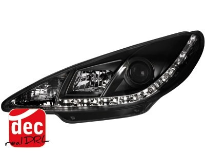 Koplampen Peugeot 206 98-07 Devil Eyes real DRL LED Zwart