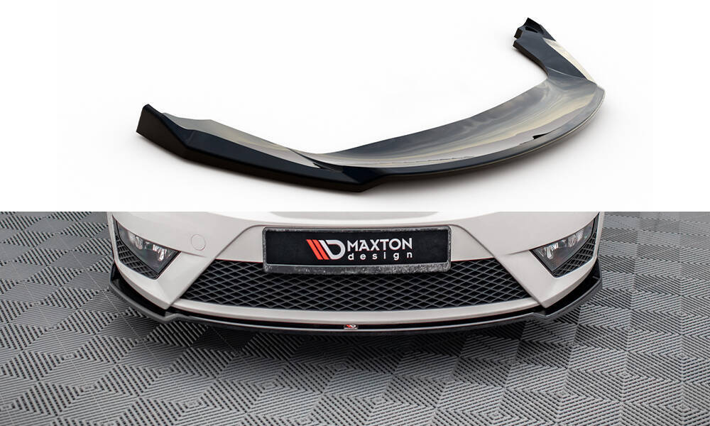 Voorspoiler V.1 Seat Ibiza FR SC FL Maxton Glans Zwart