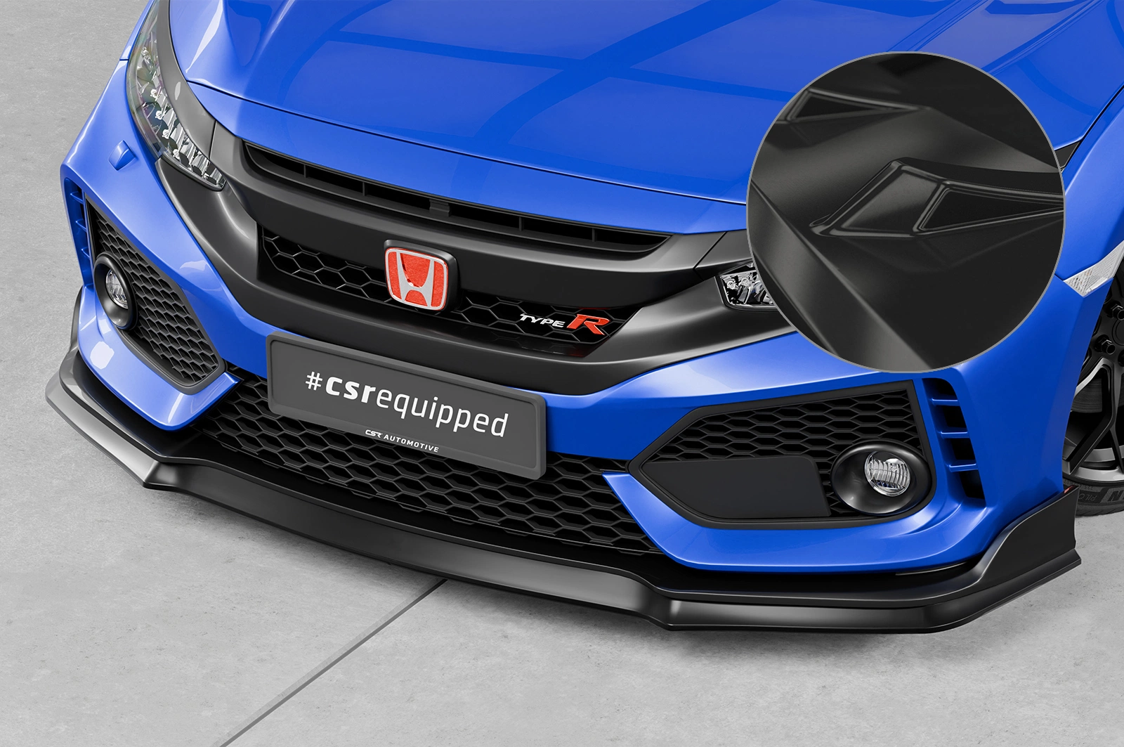 Voorspoiler Honda Civic FK8 Type R glans zwart 2017–