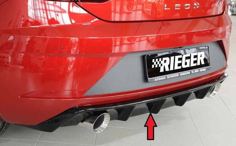 Achterbumper Diffusor Rieger Glossy Black Seat Leon FR 5F 2017-