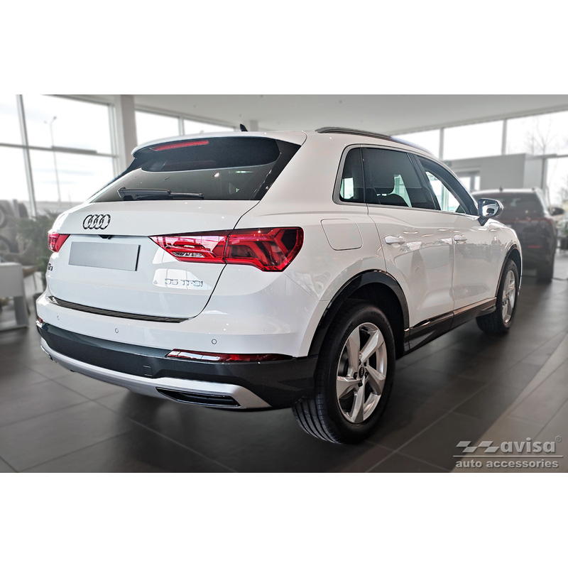 Zwart RVS Achterbumperprotector  Audi Q3 II 2019- incl. S-Line 'Ribs'