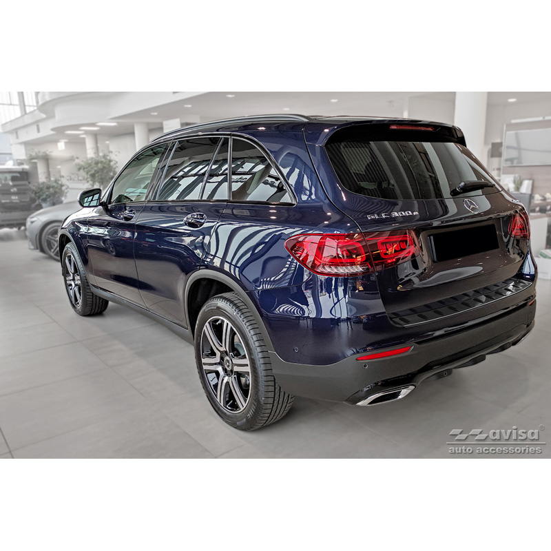 Zwart RVS Achterbumperprotector  Mercedes GLC (X253) 2015-2019 & Facelift 2019- 'STRONG EDITION'