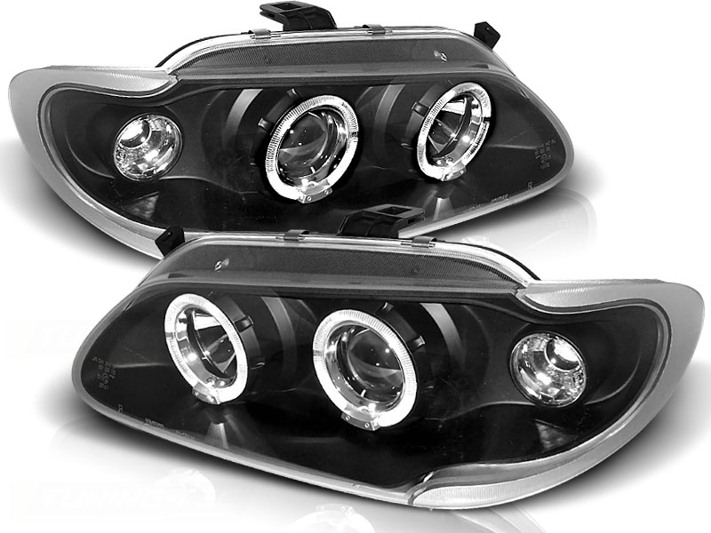Koplampen Renault Megane 96-99 3/5 deurs Angel Eyes zwart