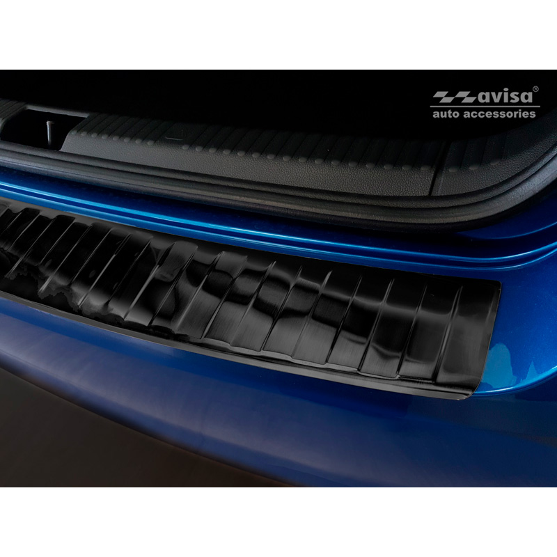 Zwart RVS Achterbumperprotector  Skoda Fabia III HB 5-deurs Facelift 2018-2021 'Ribs'