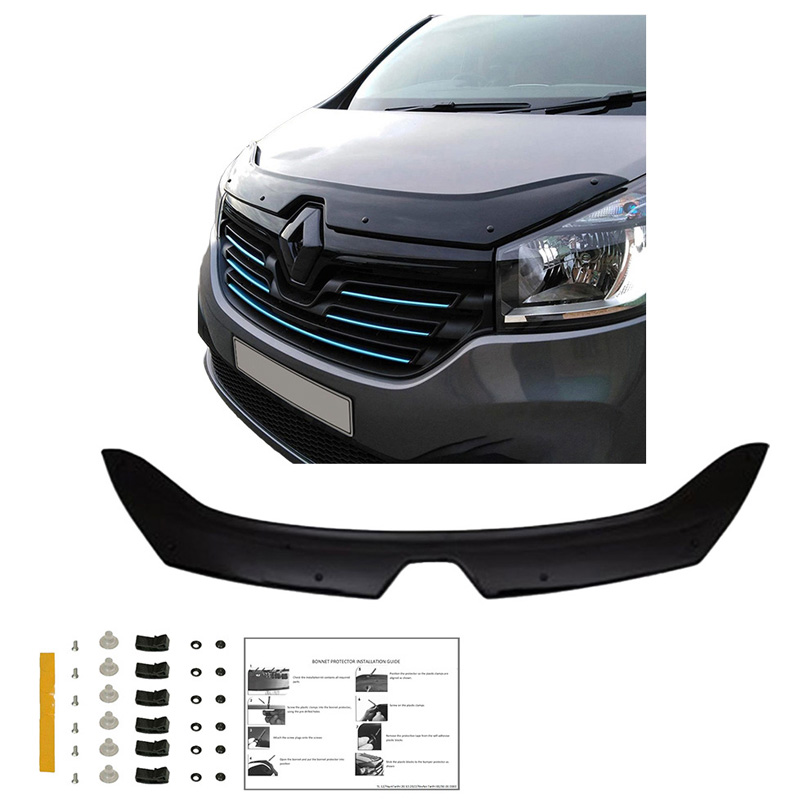 Motorkapbeschermer (steenslagcover)  Renault Trafic X82 2014-2020 - Glanzend zwart