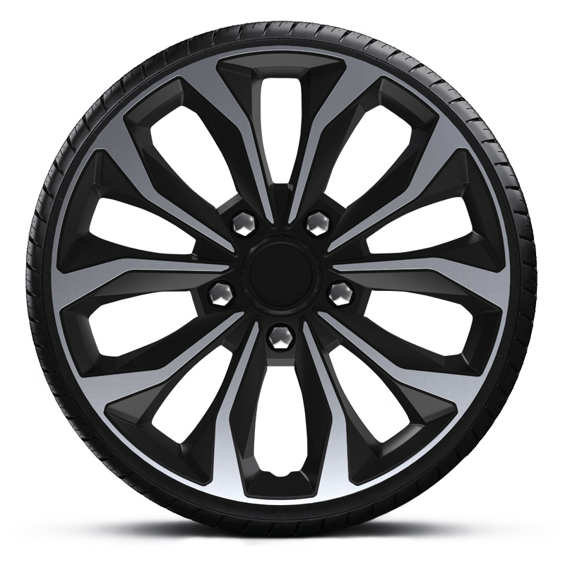 4-Delige Wieldoppenset Hornet Pro 14-inch zilver/zwart