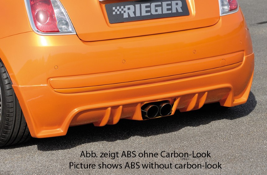 Diffuser Fiat 500 (312) dubbele uitlaat Rieger carbon-look