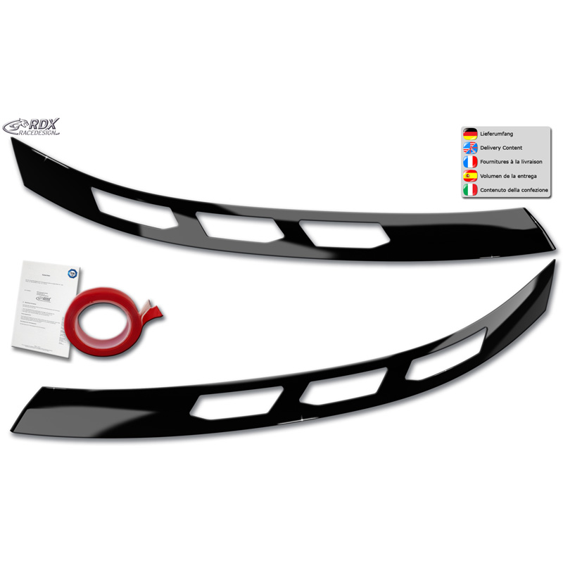 RDX Koplampspoilers  Volkswagen Transporter T7 2024- excl. IQ.Light (ABS Glanzend Zwart)