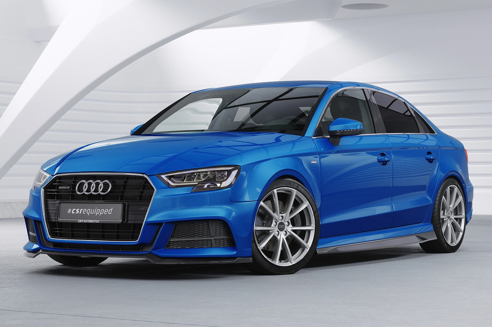 Voorspoiler Audi A3 S-Line / S3 8V 2016-2020 (Facelift) Glans Zwart – CSR