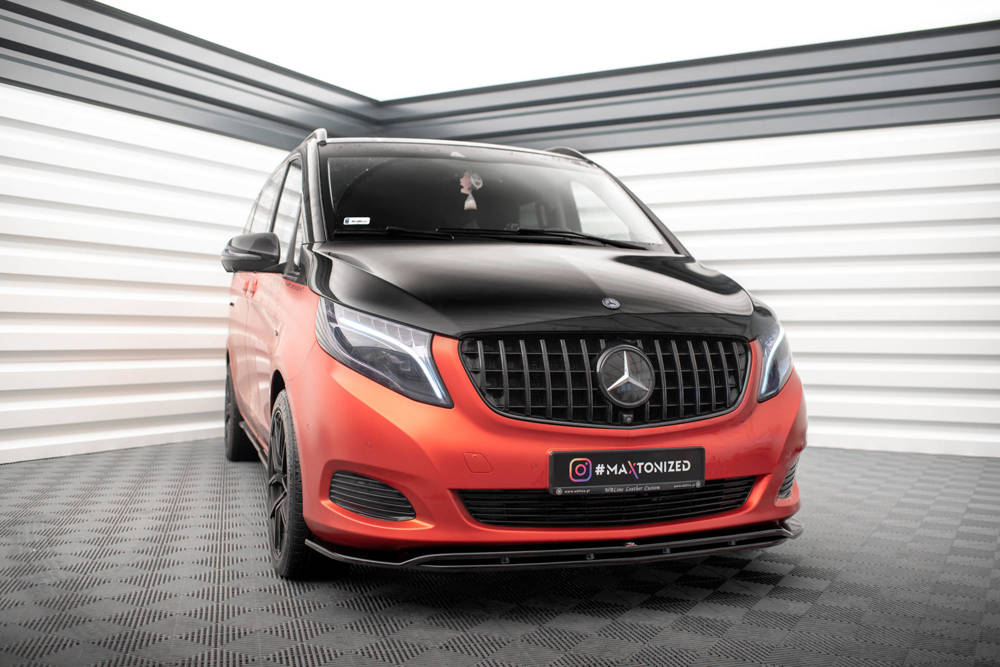 Voorspoiler V.4 Mercedes V-Klasse W447 Maxton Design Glans Zwart