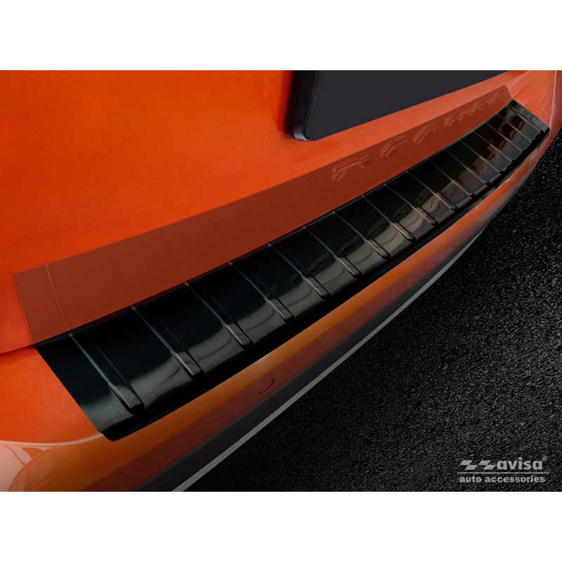 Zwart RVS Achterbumperprotector  Volkswagen T-Cross 2019-2024 & FL 2024- 'Ribs'