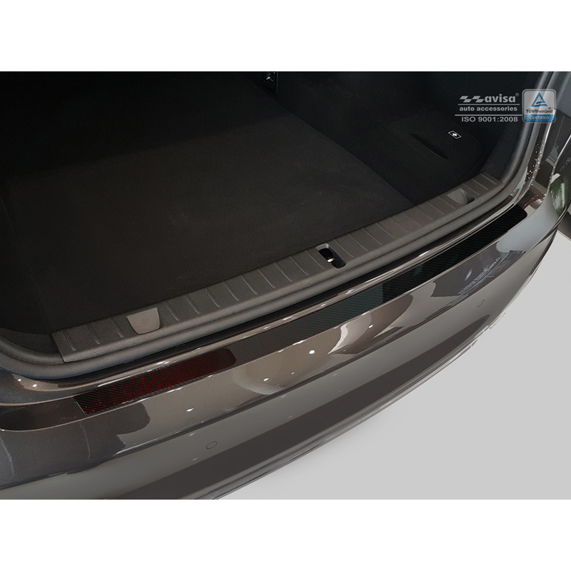 Carbon Achterbumperprotector  BMW 7-Serie G11/G12 2015-2019 excl. M-Pakket - Rood-Zwart Carbon