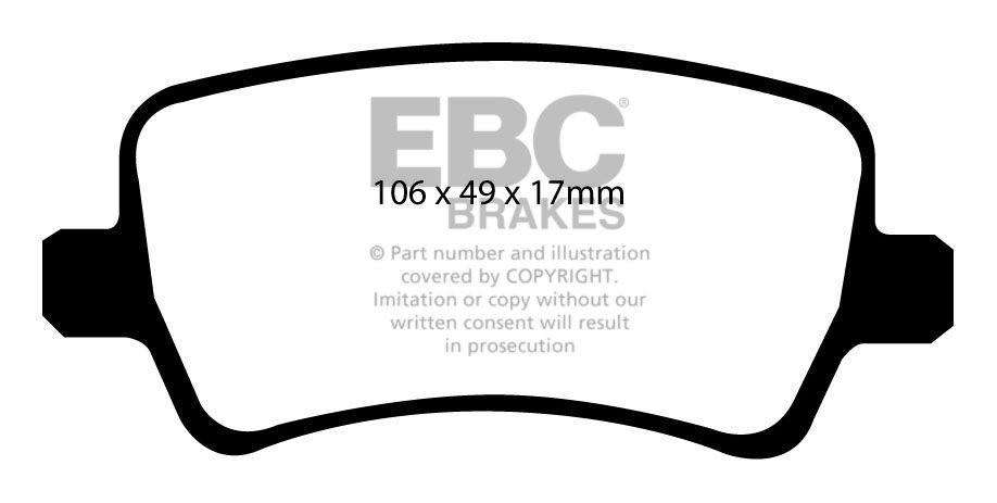EBC Brakes VOLVO V70 2.0 (Elec H/B) 2007-.. Remblokken achterzij