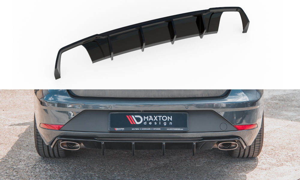 Diffuser V.2 Seat Leon Cupra ST 5F FL Maxton Glans Zwart