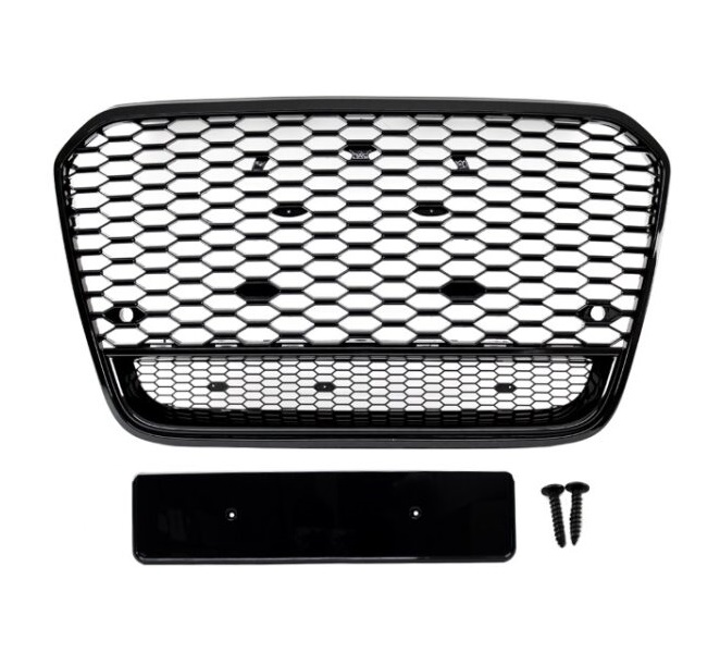 Grill Audi A6 C7 11-14 RS Look DTM Glans Zwart