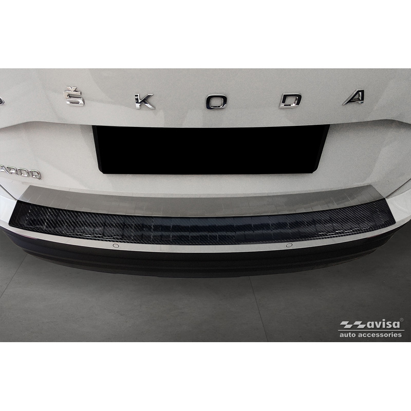 Echt 3D Carbon Achterbumperprotector  Skoda Karoq Facelift 2022- incl. Sportline 'Ribs'