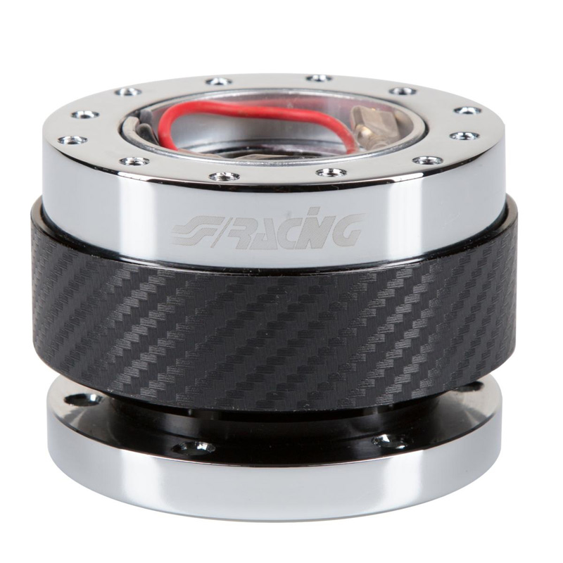 Simoni Racing Quick Release stuurnaaf Carbon/Chroom - Lengte 55mm