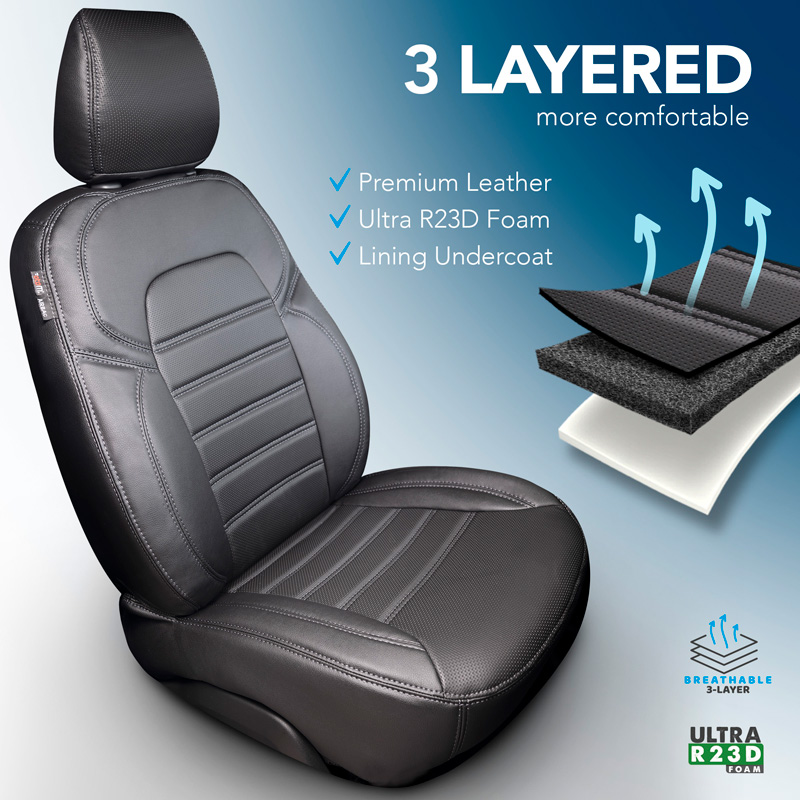 New York Design Kunstleder Stoelhoezenset 1+1  Volkswagen Caddy III Box 2004-2015