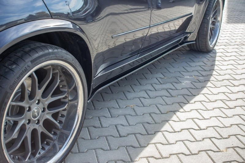 Zijskirts Diffusers BMW X5 E70 Facelift M-Pack Glanzend Zwart