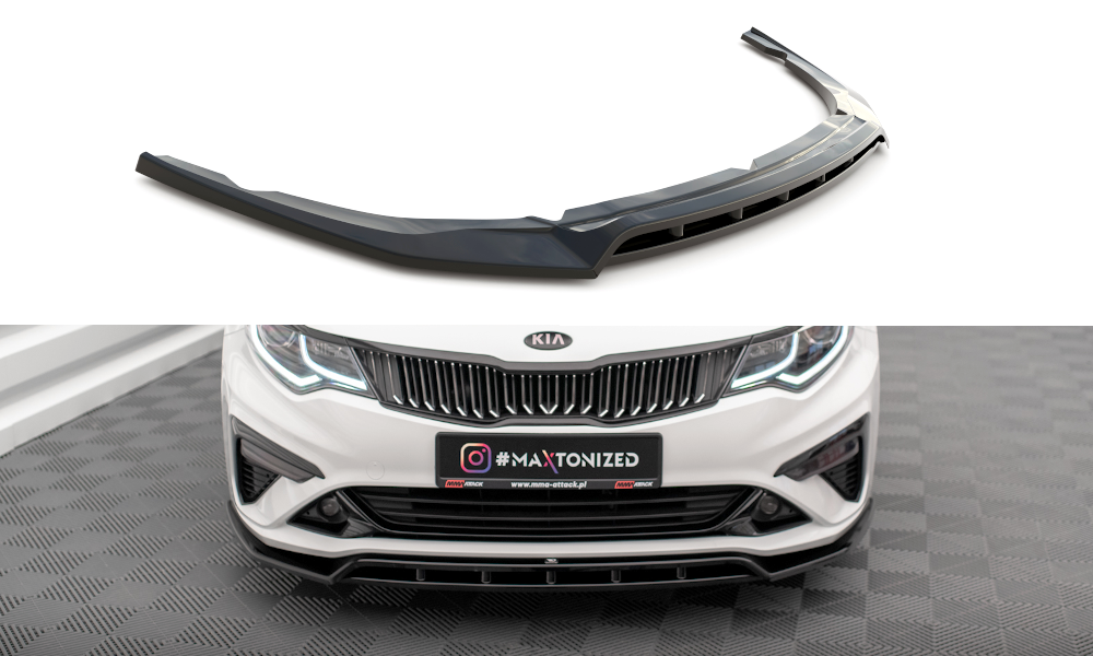 Voorspoiler V.1 Kia Optima Facelift 2018 - 2020 Maxton Glans Zwart