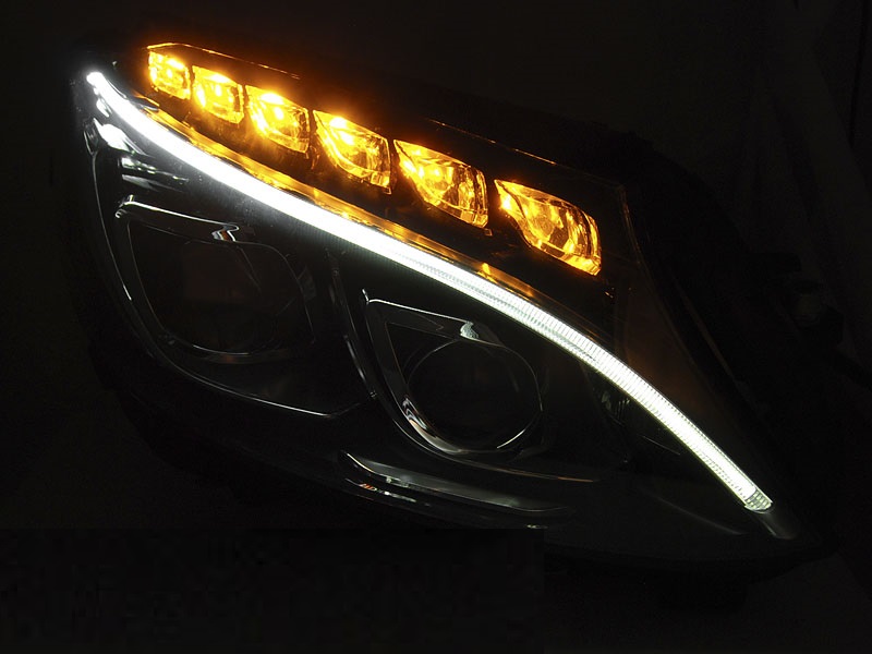 Koplampen Mercedes C-Klasse W205 Full LED Tube Zwart